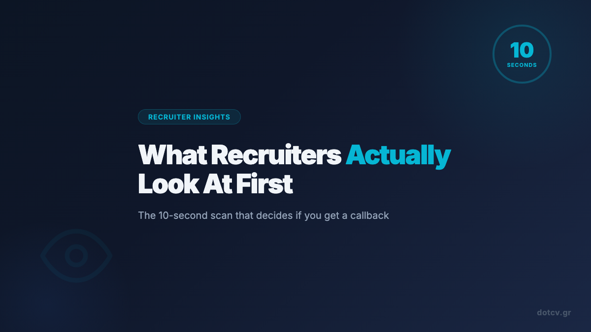 What Recruiters Actually Look at in the First 10 Seconds